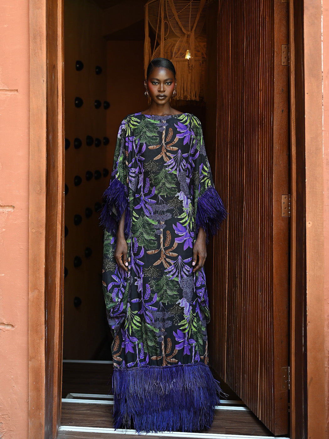 Abeni Raffia Dress - Purple