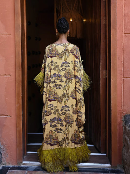 Abeni Raffia Dress - Mustard