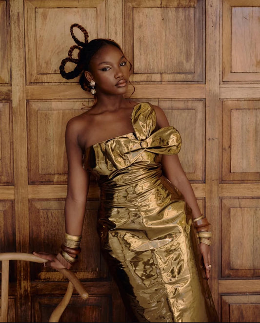 Viola Midi Dress - Bronze